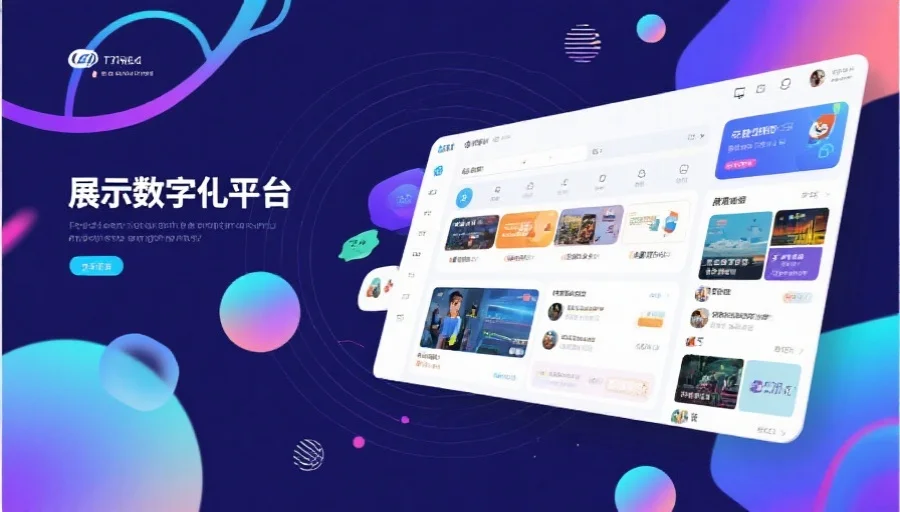 抽象风格展示数字化娱乐平台界面,突出多样化内容与互动功能